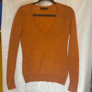 THE LIMITED 🎃 Orange V-Neck Fall Sweater (Sz S)